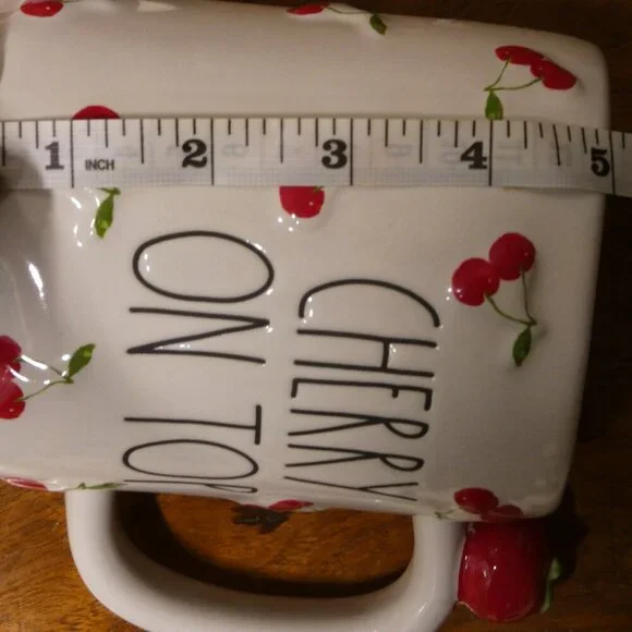 Rae Dunn, Kate Spade ceramic Cherry on Top mug and matching kitchen towel - Picture 7 of 11